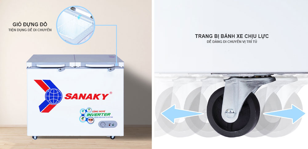 Bánh xe tủ đông sanaky vh-2599a4k