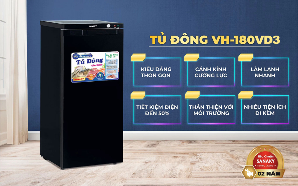 tu-dong-dung-sanaky-vh-180vd3-tinh-nang-noi-bat VH-180VD3 - Tủ đông đứng bán chạy nhất tại Sanaky