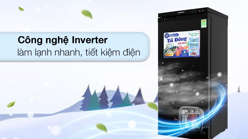 tu-dong-sanaky-inverter-150-lit-vh-180vd3-3 Công nghệ Inverter làm lạnh nhanh, tiết kiệm điện hiệu quả trên tủ đông VH-180VD3