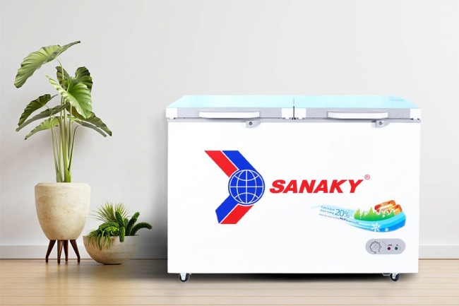 TU DONG SANAKY 1 NGAN 2 CANH - Tủ đông Sanaky VH-2599A2KD 208 lít Dòng tủ đông Sanaky 1 ngăn đông 2 cánh dỡ nắp phủ kính cường lực