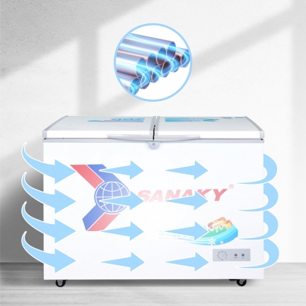sanaky vh 2899a1 dan lanh dong - Tủ đông Sanaky VH-2899A1 235 lít Tủ đông Sanaky VH 2899A1 235 lít dàn lạnh ống đồng, kết hợp với công nghệ làm lạnh 360 độ